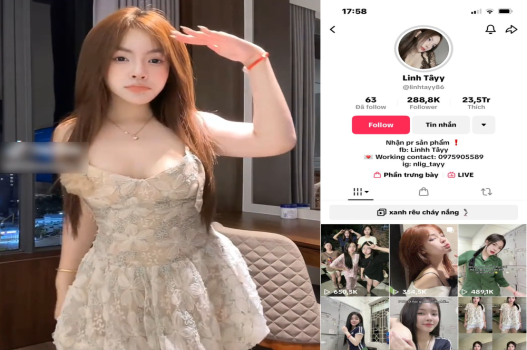 Clip nóng Linh Tây tiktoker dáng ngon bị lộ