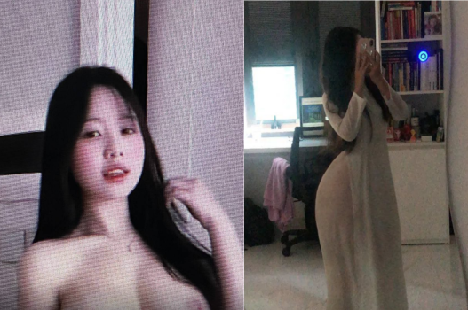 Nàng duyên dáng lắc lư khi hào hứng